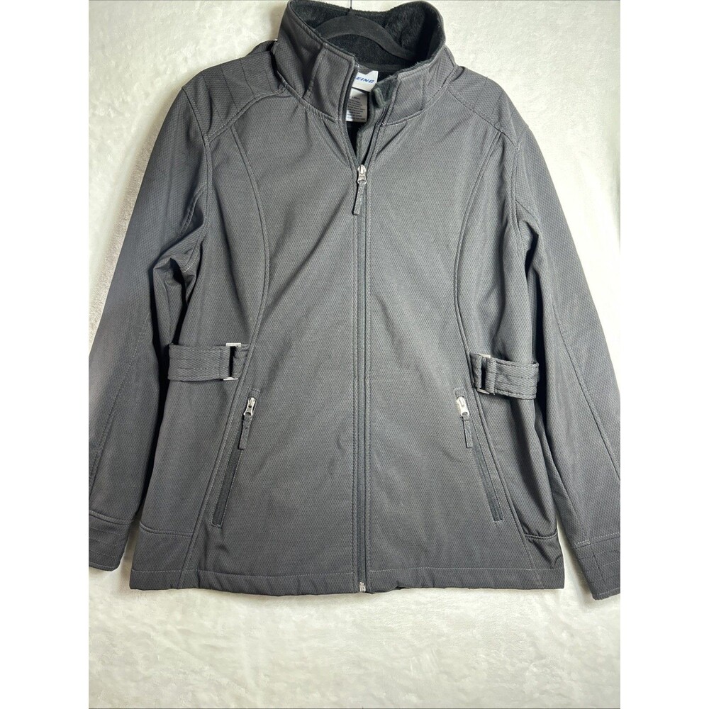 Boeing Aviation Jacket Women’s XL Black Full Zip Removable Hood Faux Fur Inside